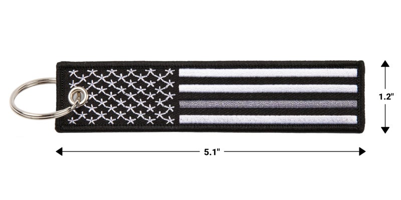 Great 1 Thin Grey-Gray Line American Flag Keychain Tag with Key Ring & Carabiner 2-Pack - Correctional Officer - Image 5